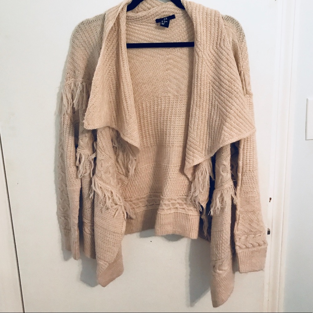 Fringe Open Front Cardigan.